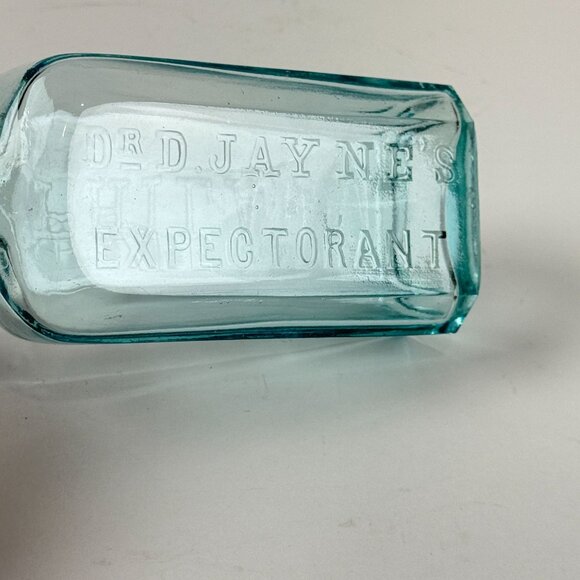 Vintage 1980's Dr D Jayne's Expectorant Half Size Blue Glass Bottle - Picture 3 of 8